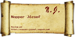 Nopper József névjegykártya