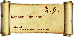 Nopper József névjegykártya